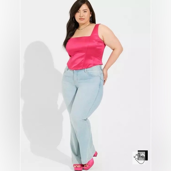 Torrid Hot Pink Satin Sleeveless Corset Top - Picture 7 of 14